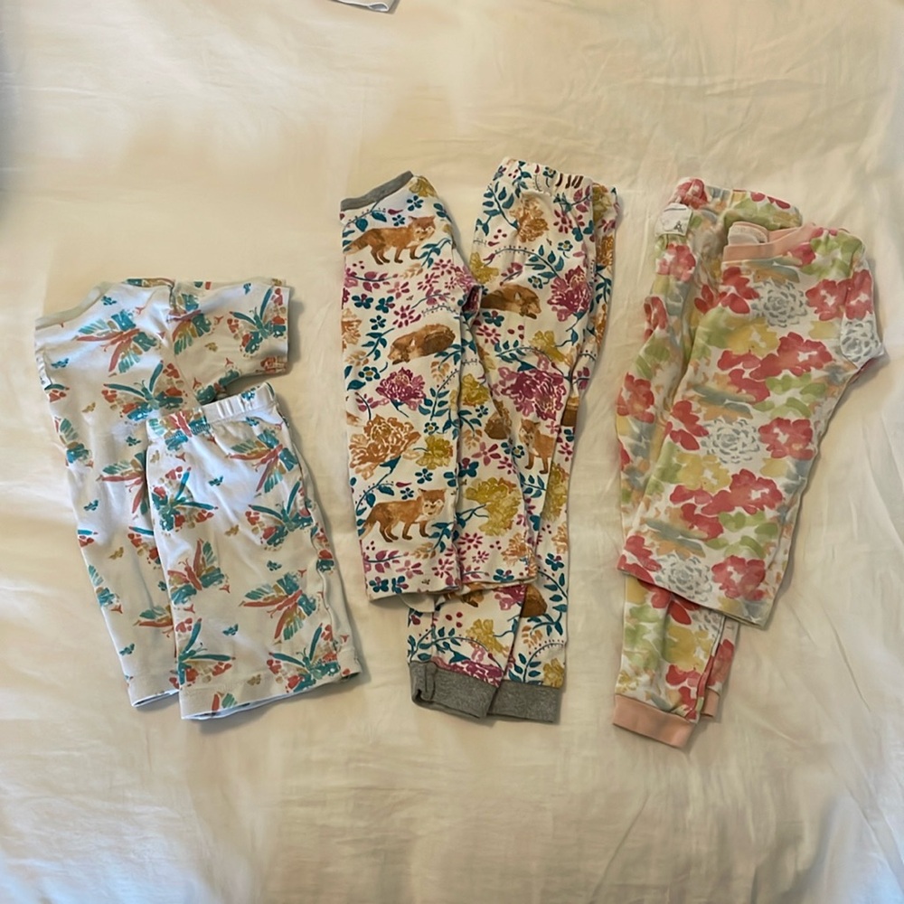 Lot of 3T Burts Bees Girls Pajamas